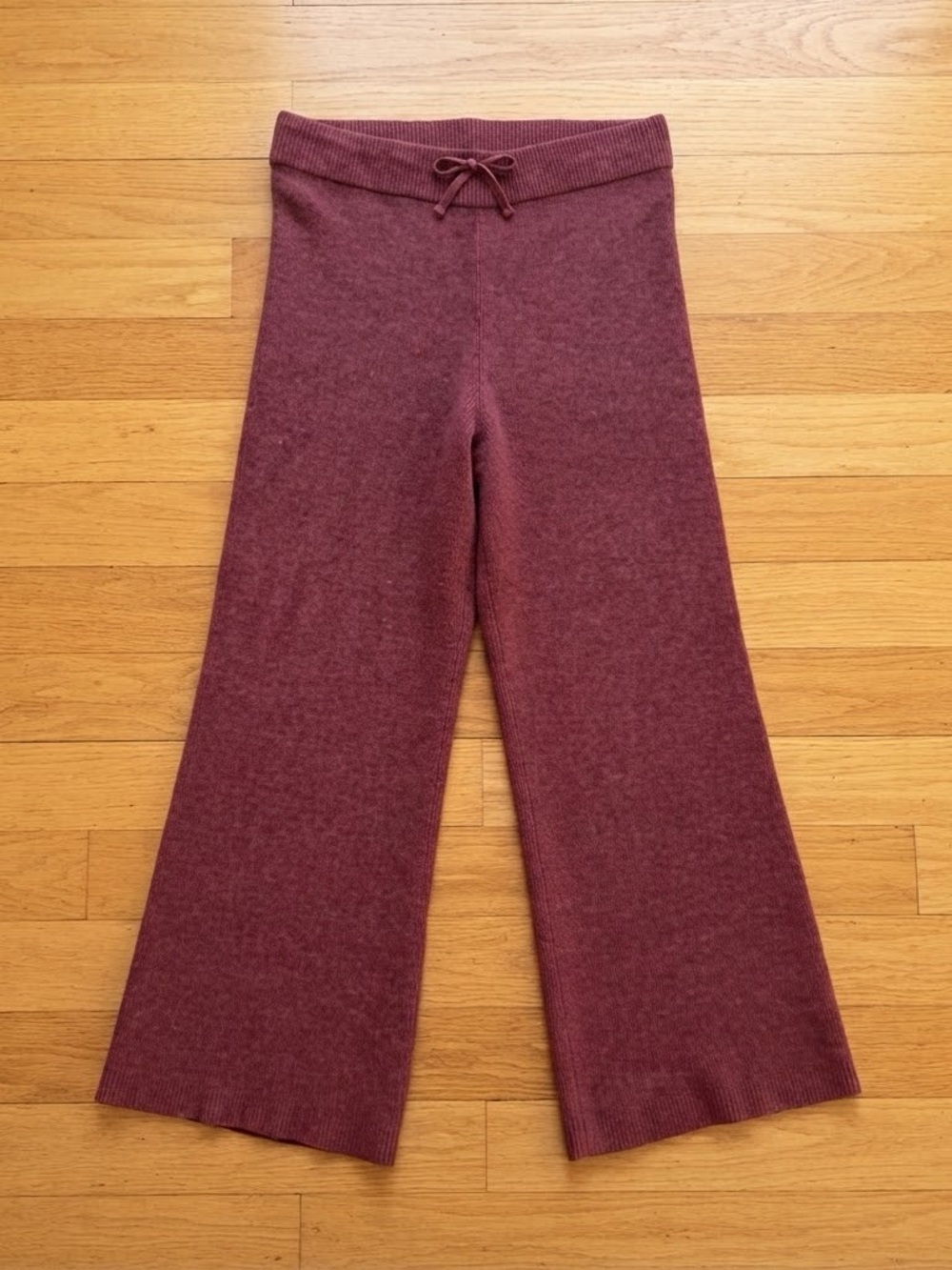 Olive & Oak Wide-Leg Knit Pants - Wine